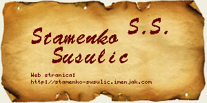 Stamenko Šušulić vizit kartica